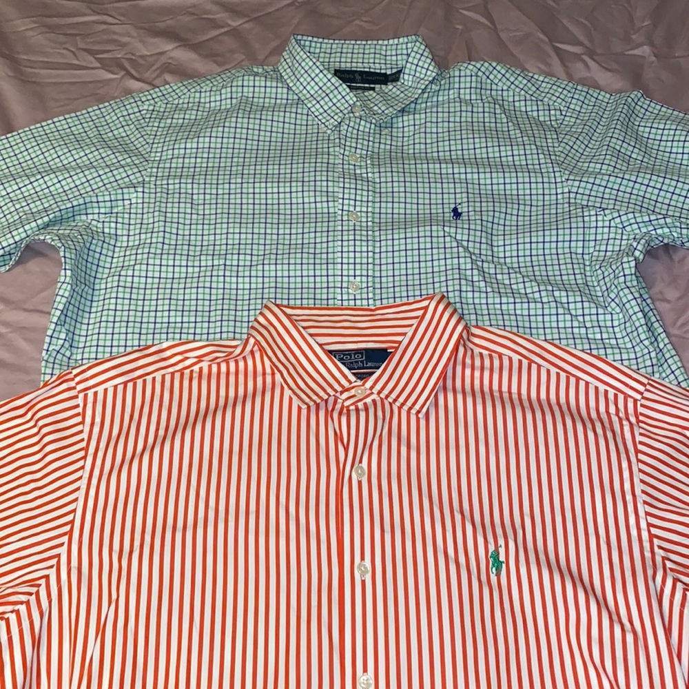 Two long sleeve button down Ralph Lauren polos